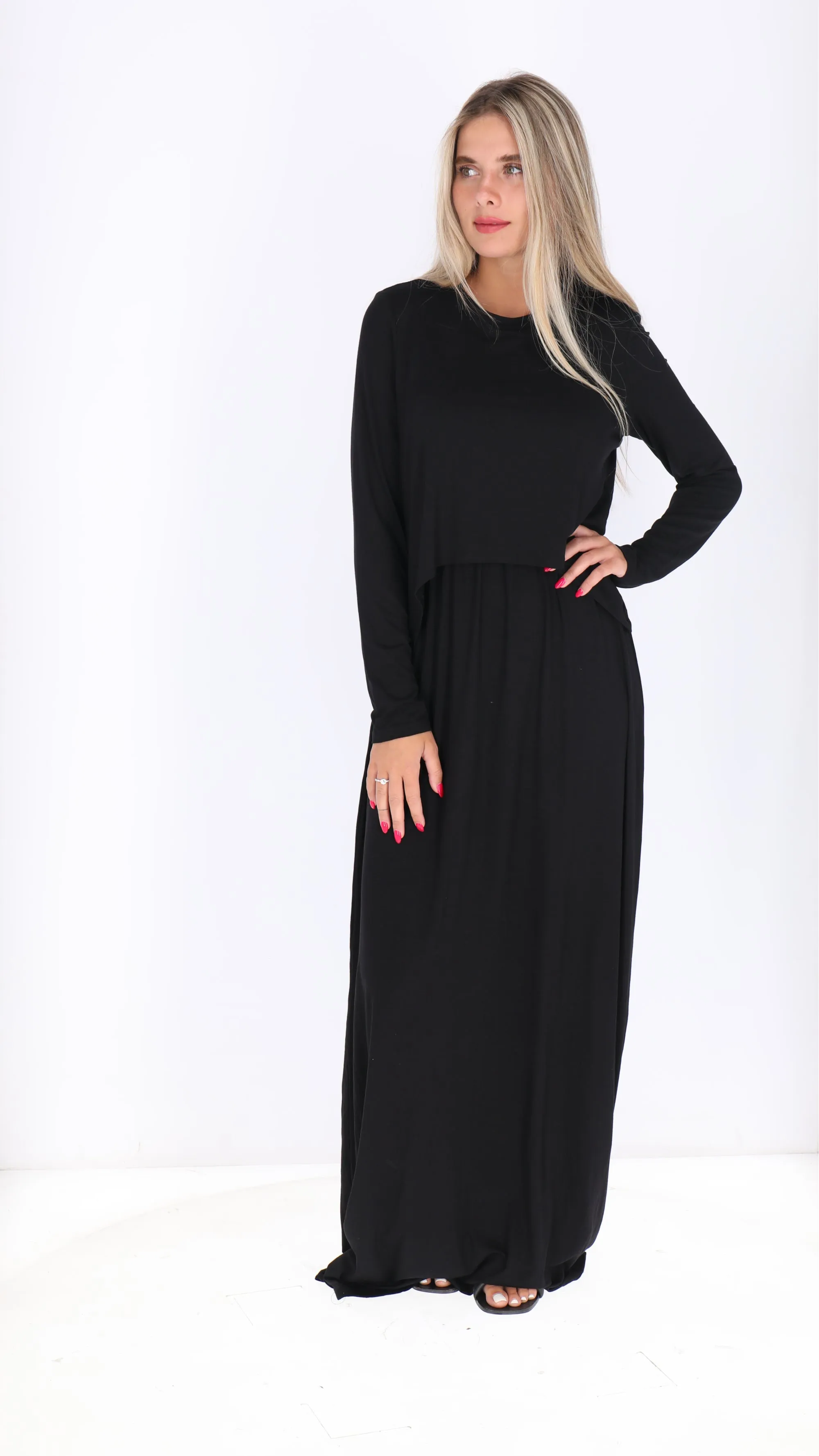 Maxi Nursing Dress / Black