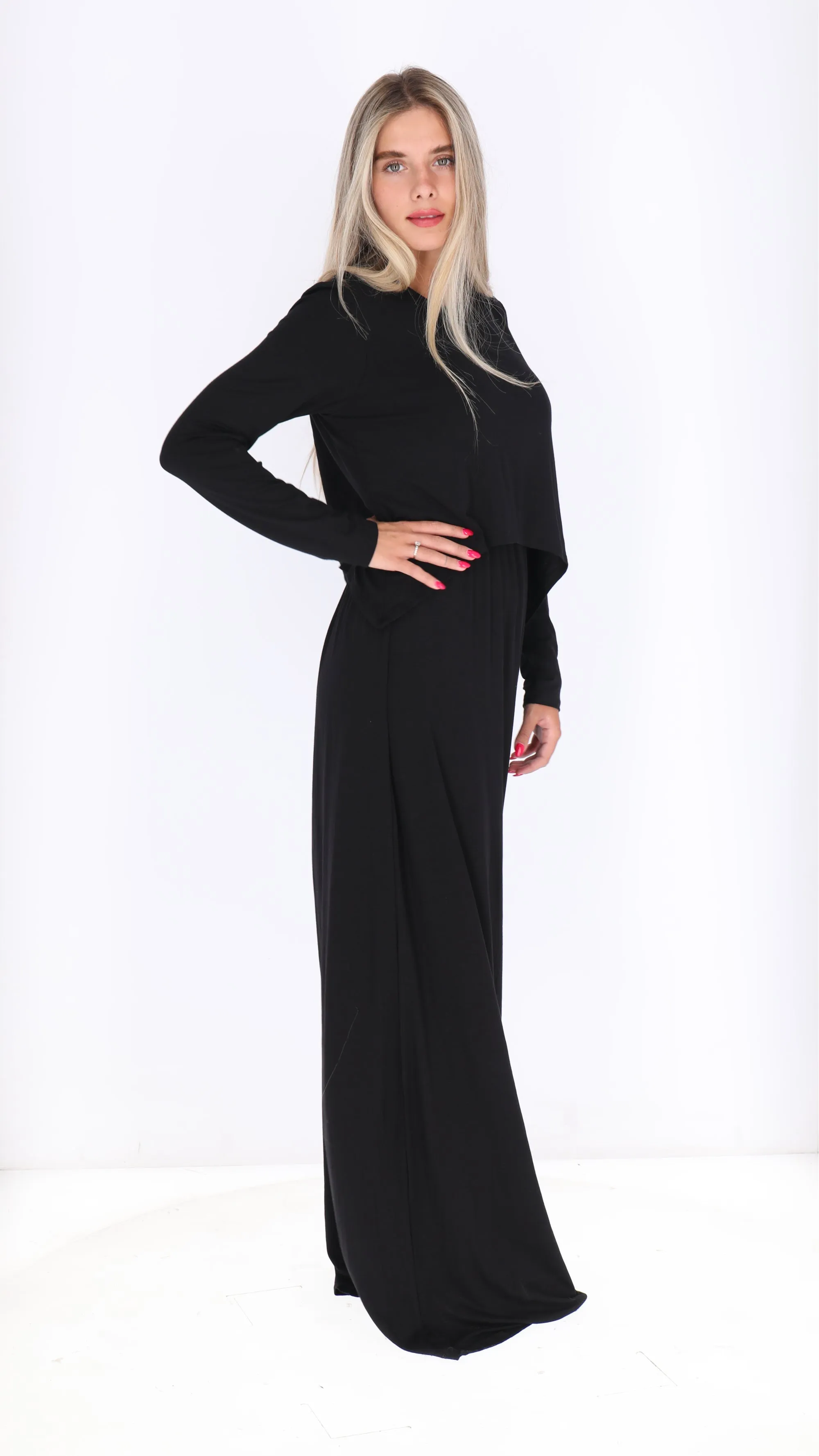 Maxi Nursing Dress / Black