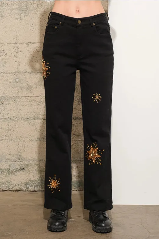 Mid Rise Stretch Denim Jeans Black