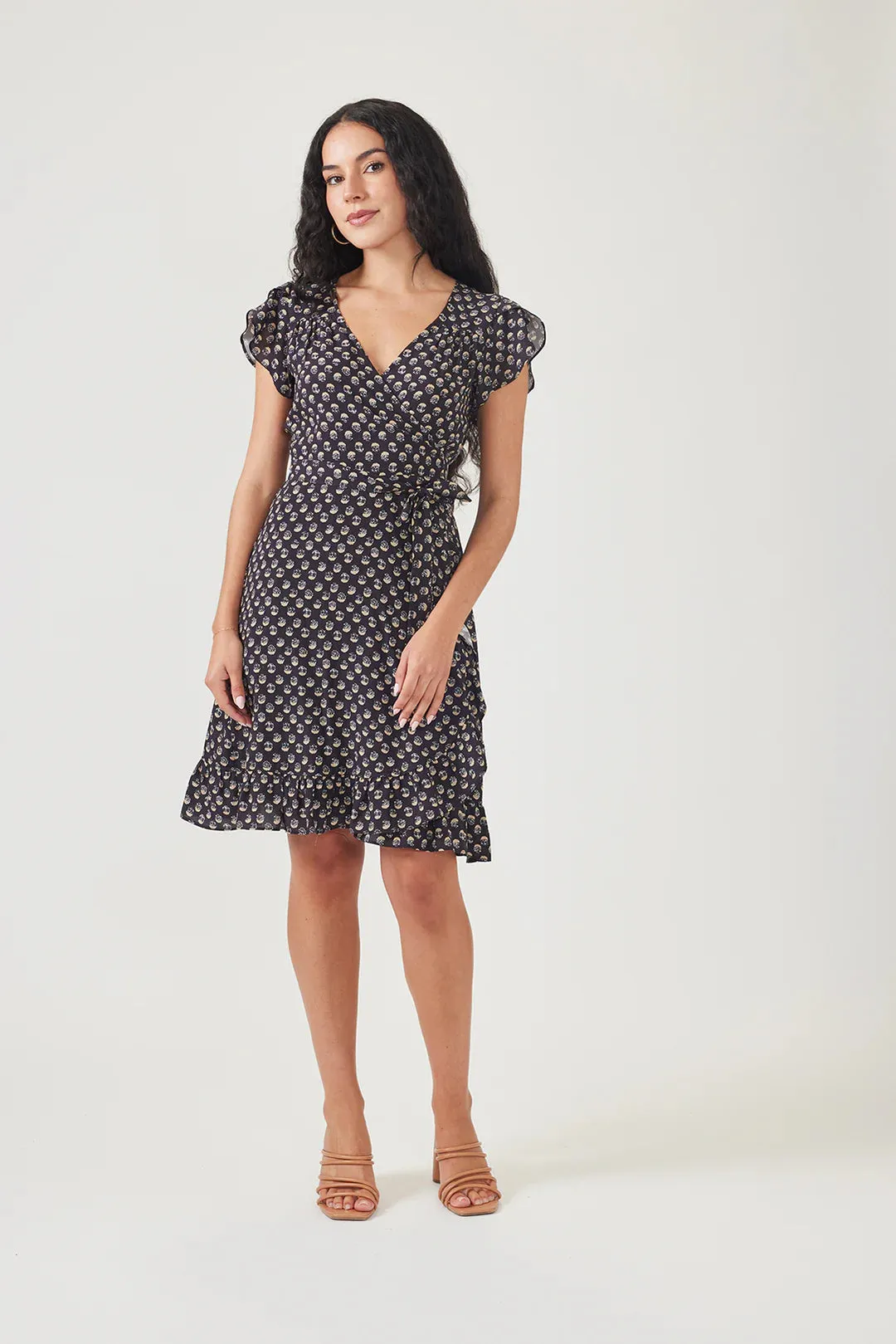 Midi Wrap Dress - Tree Print