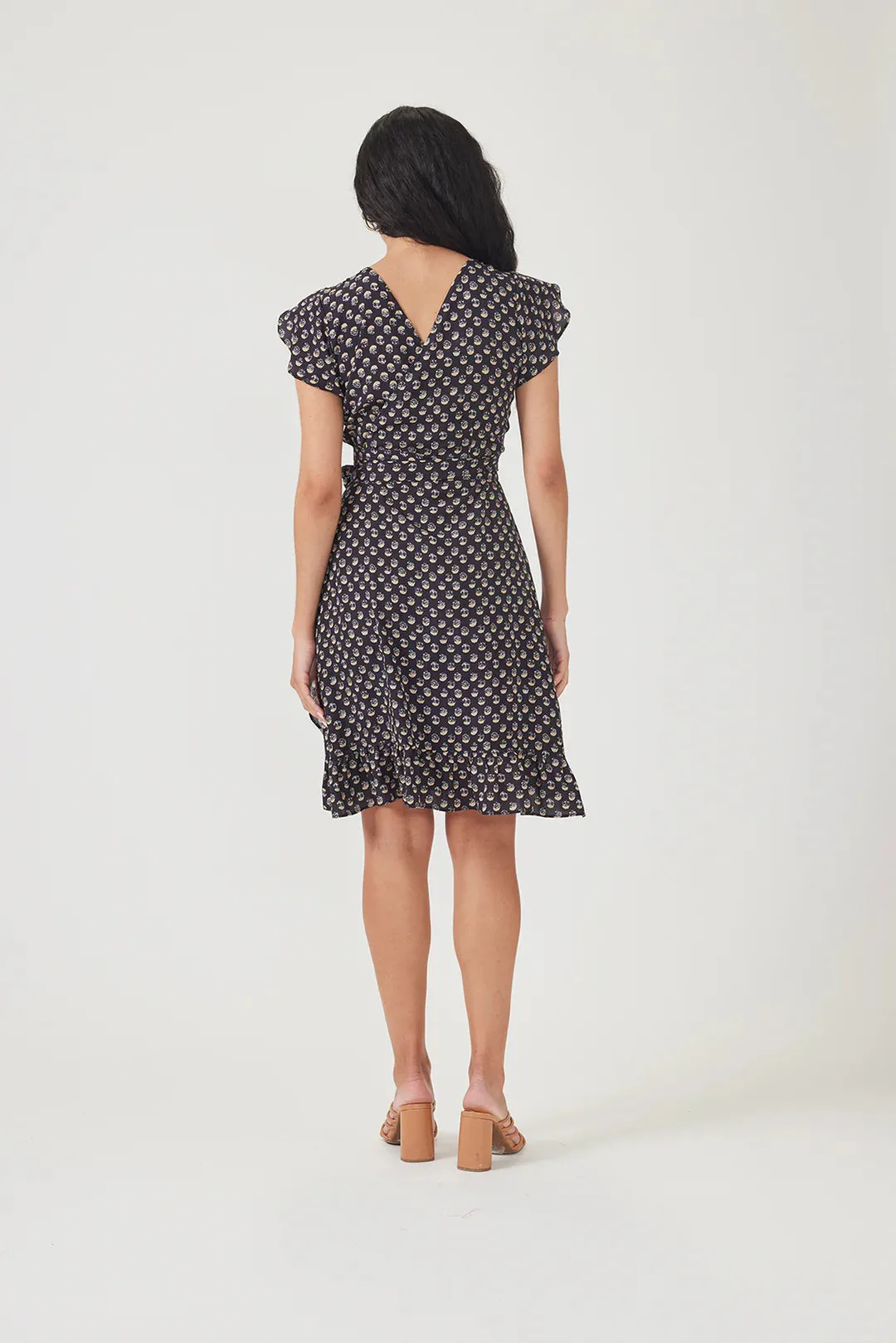 Midi Wrap Dress - Tree Print