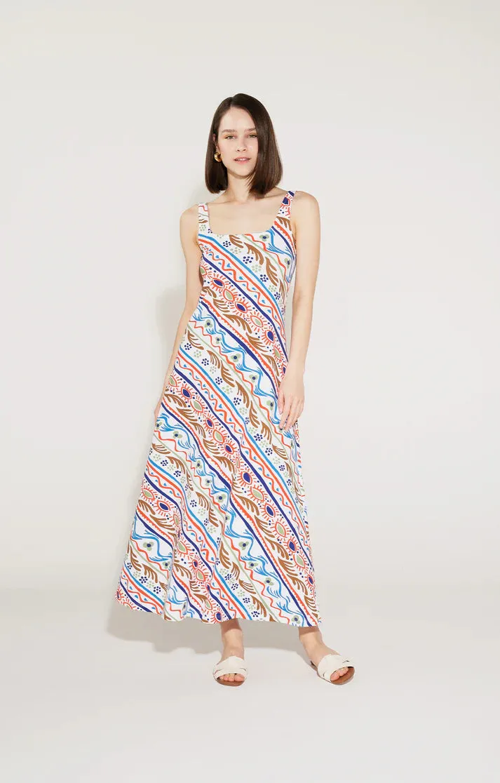 Miska Maxi Dress Folkdoodle White