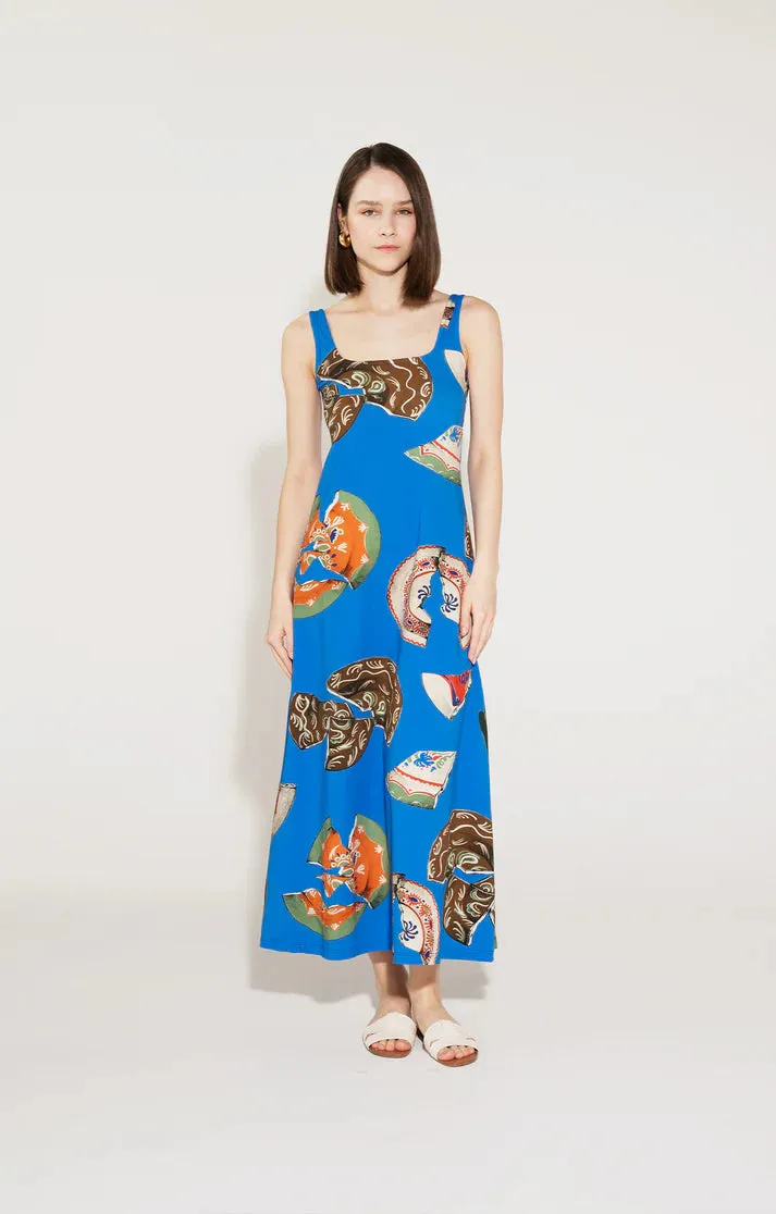 Miska Maxi Dress Plates Blue