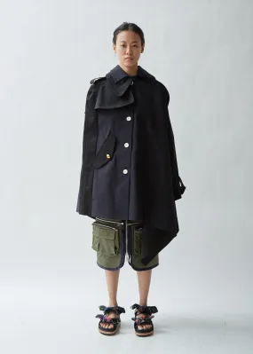 Mixed Poplin Cape Jacket