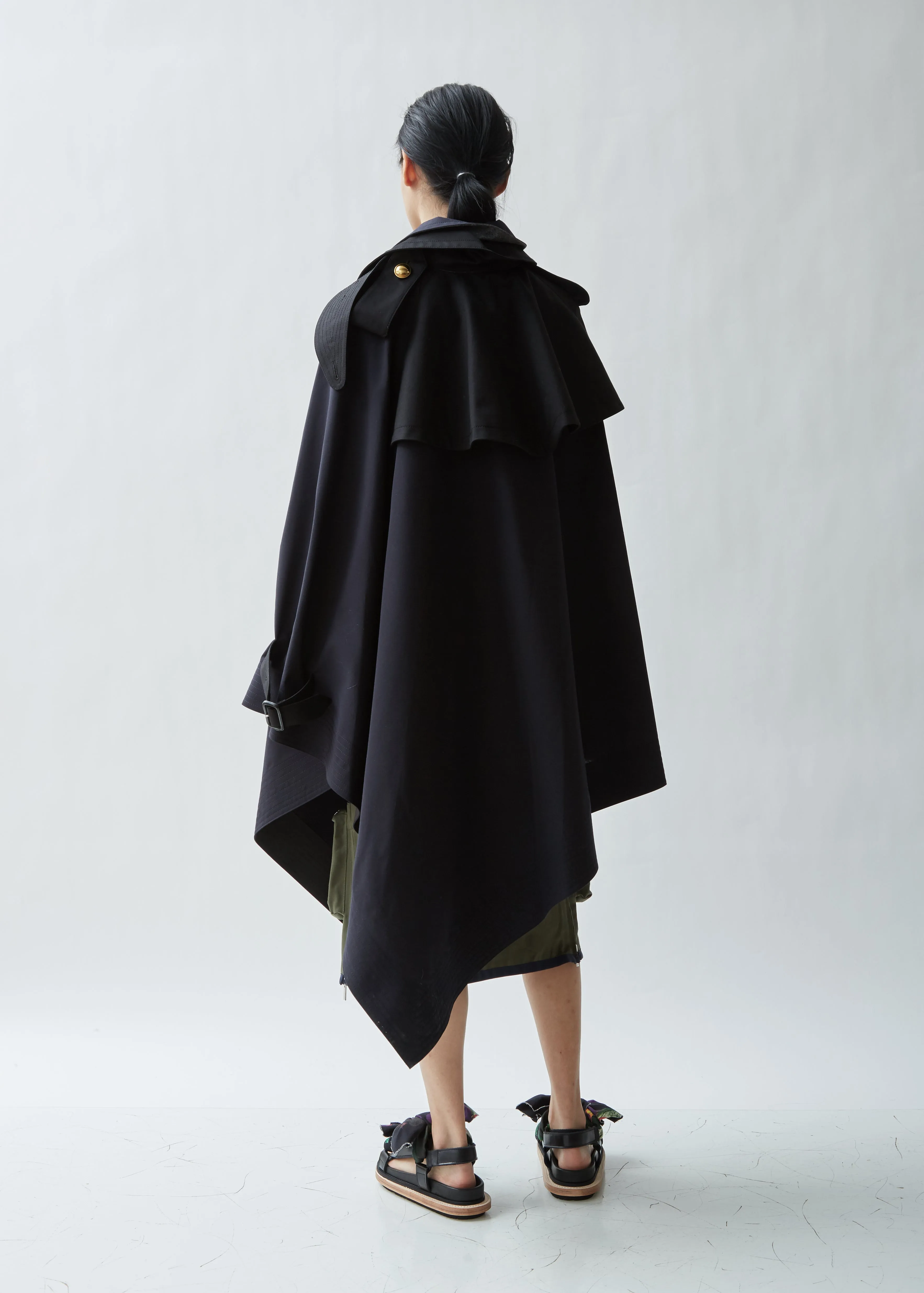 Mixed Poplin Cape Jacket