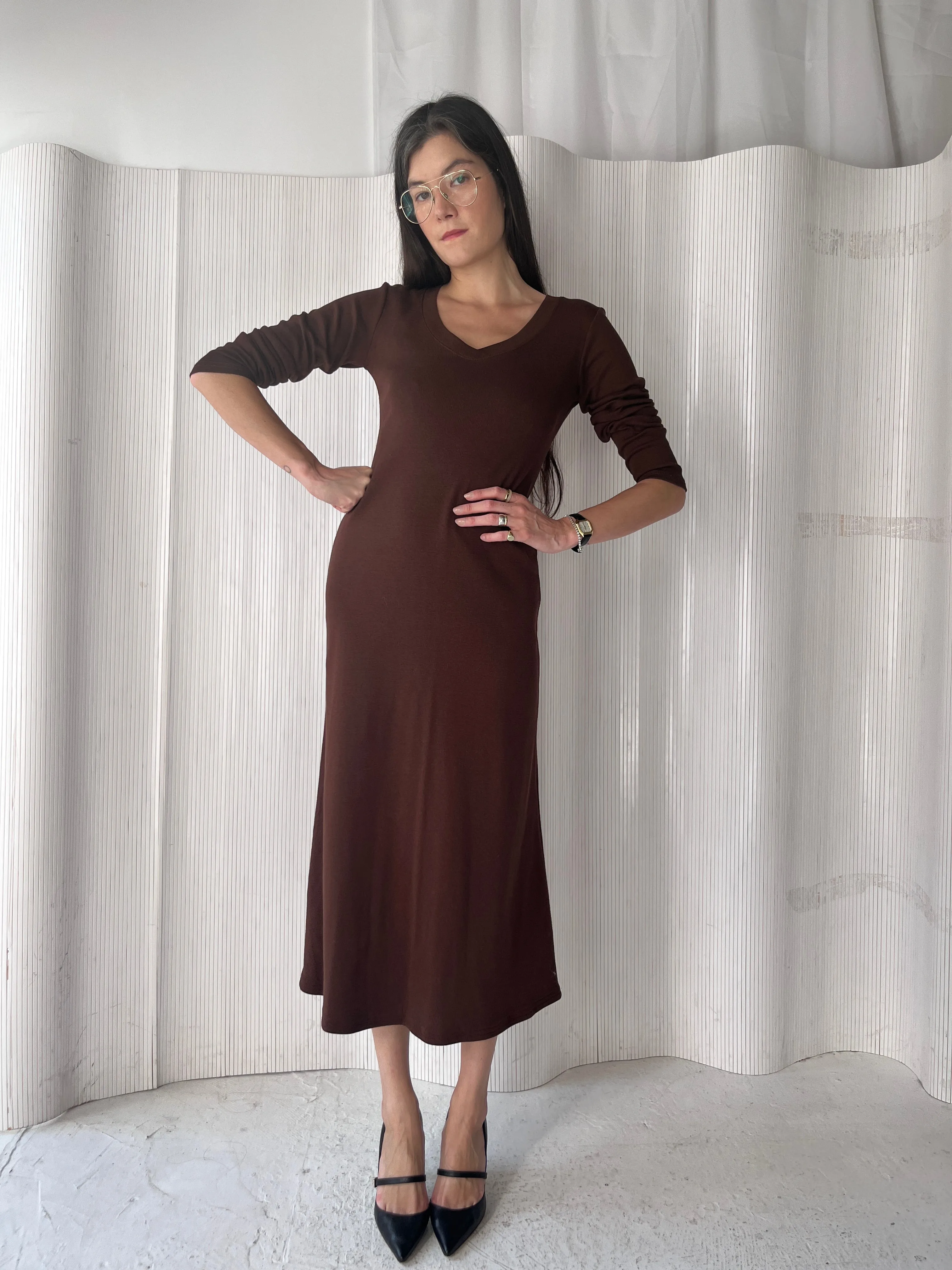 Moda International brown cotton maxi dress