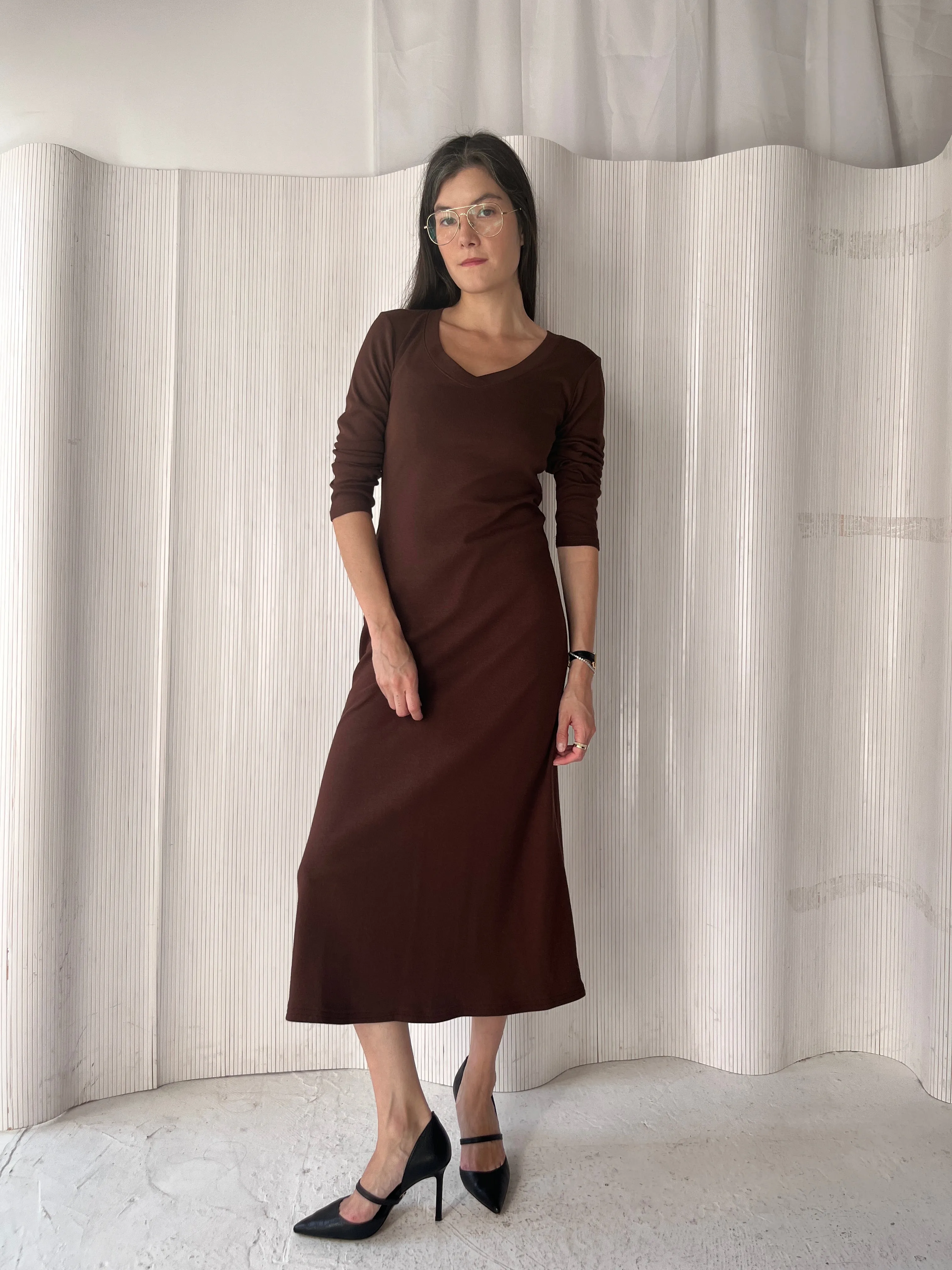 Moda International brown cotton maxi dress