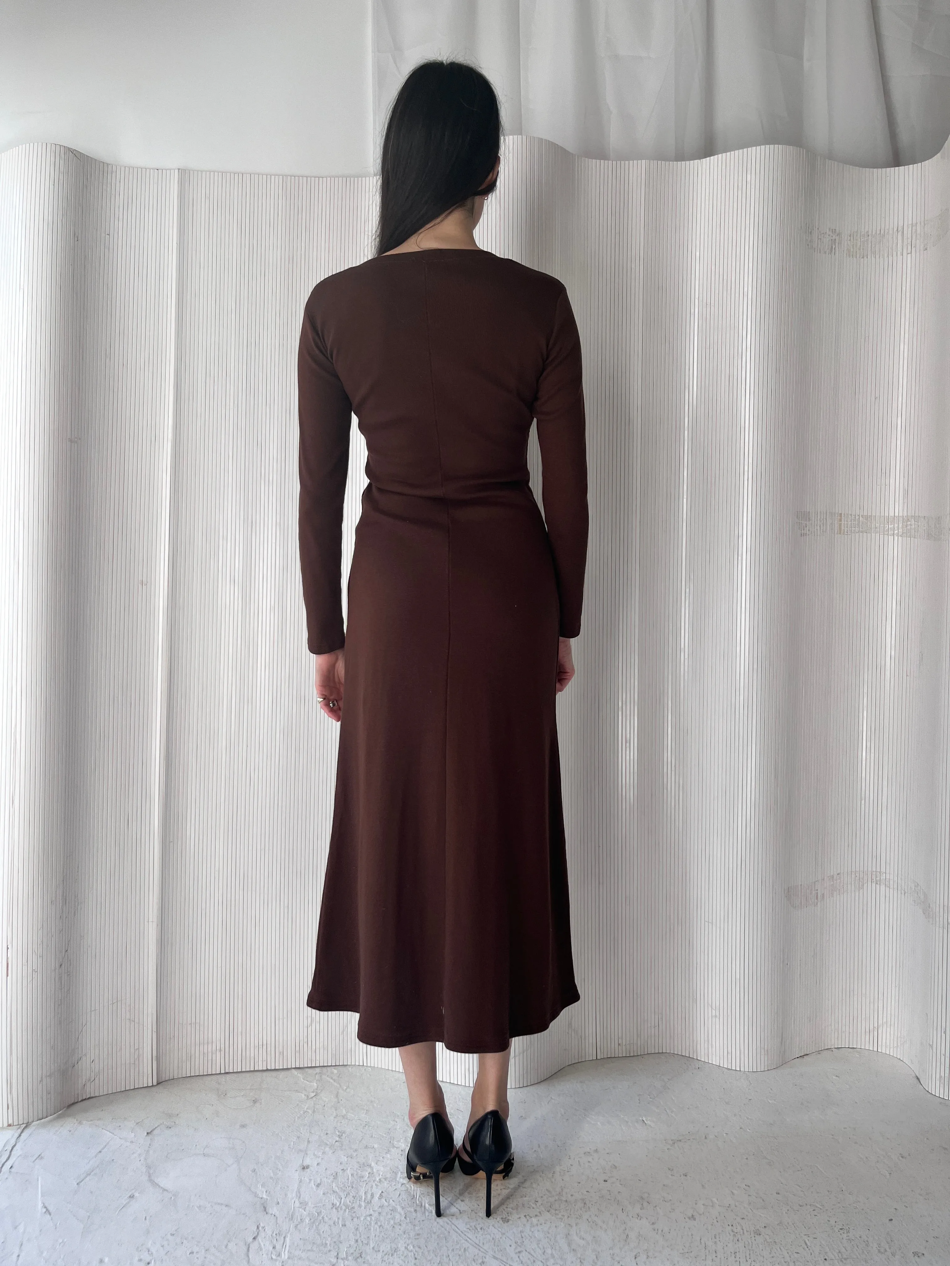 Moda International brown cotton maxi dress