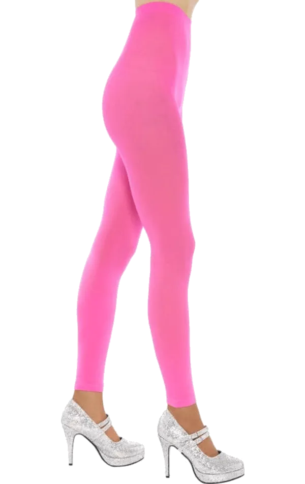 Neon Pink Footless Tights