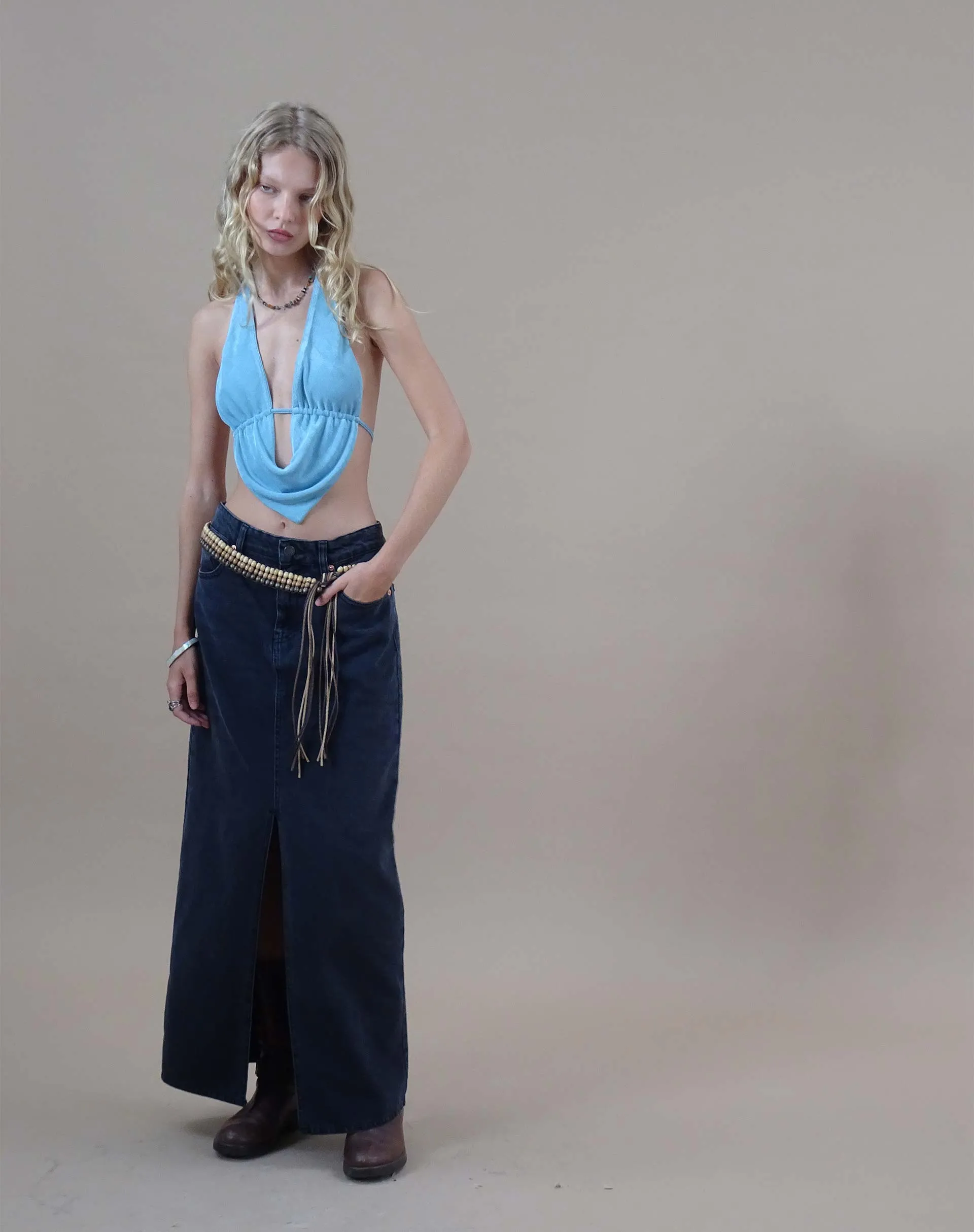 Nindita Crop Top in Light Blue