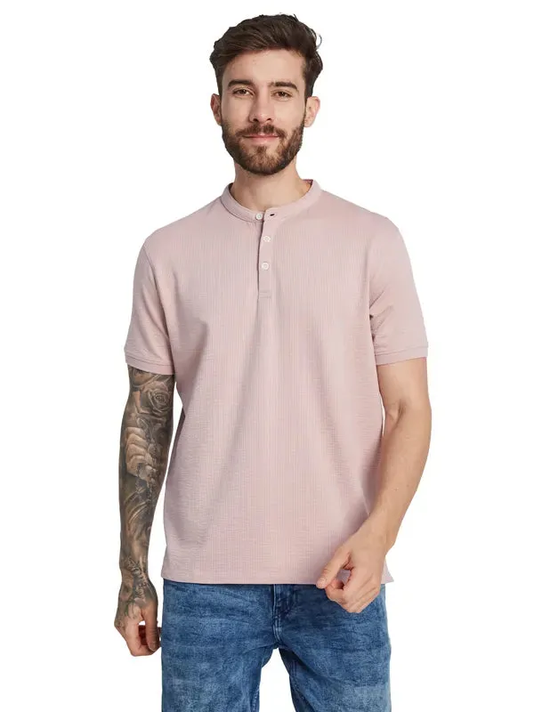 Octave Men Solid Henley Neck T-Shirt