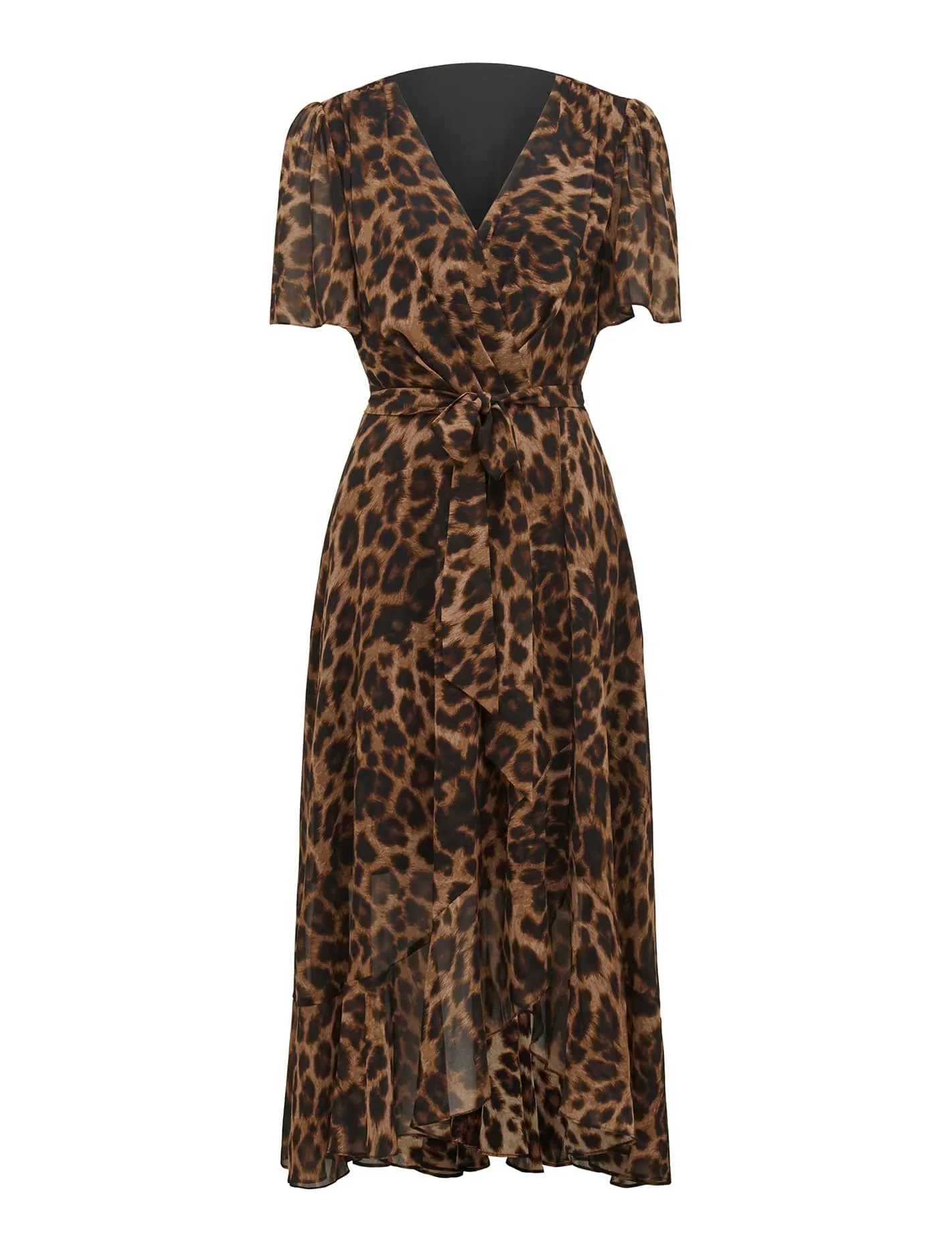 Olivia Printed Wrap Midi Dress