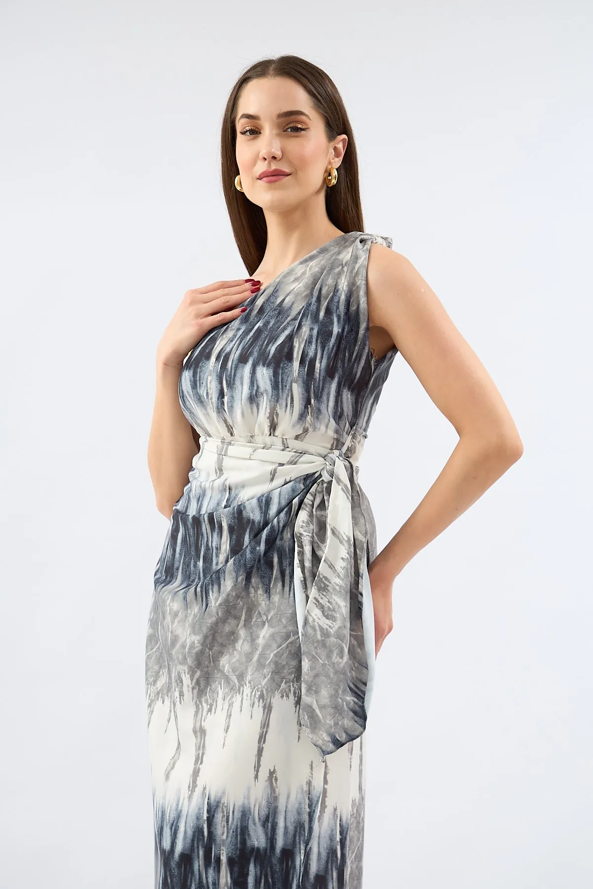 One Shoulder Wrap Dress