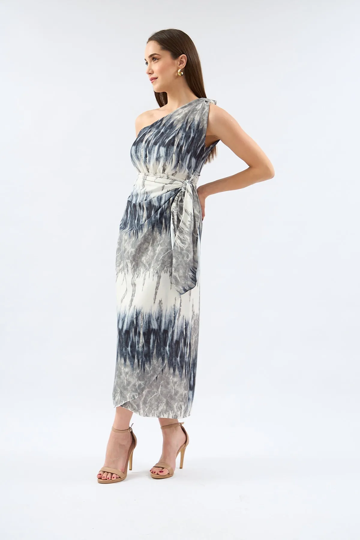 One Shoulder Wrap Dress