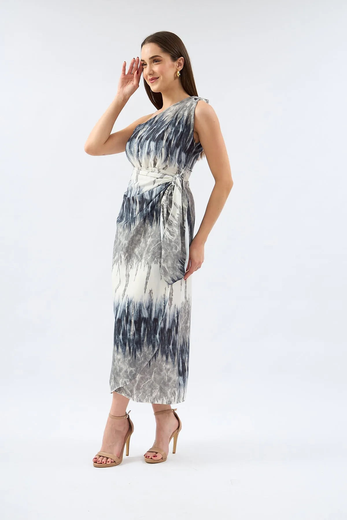 One Shoulder Wrap Dress