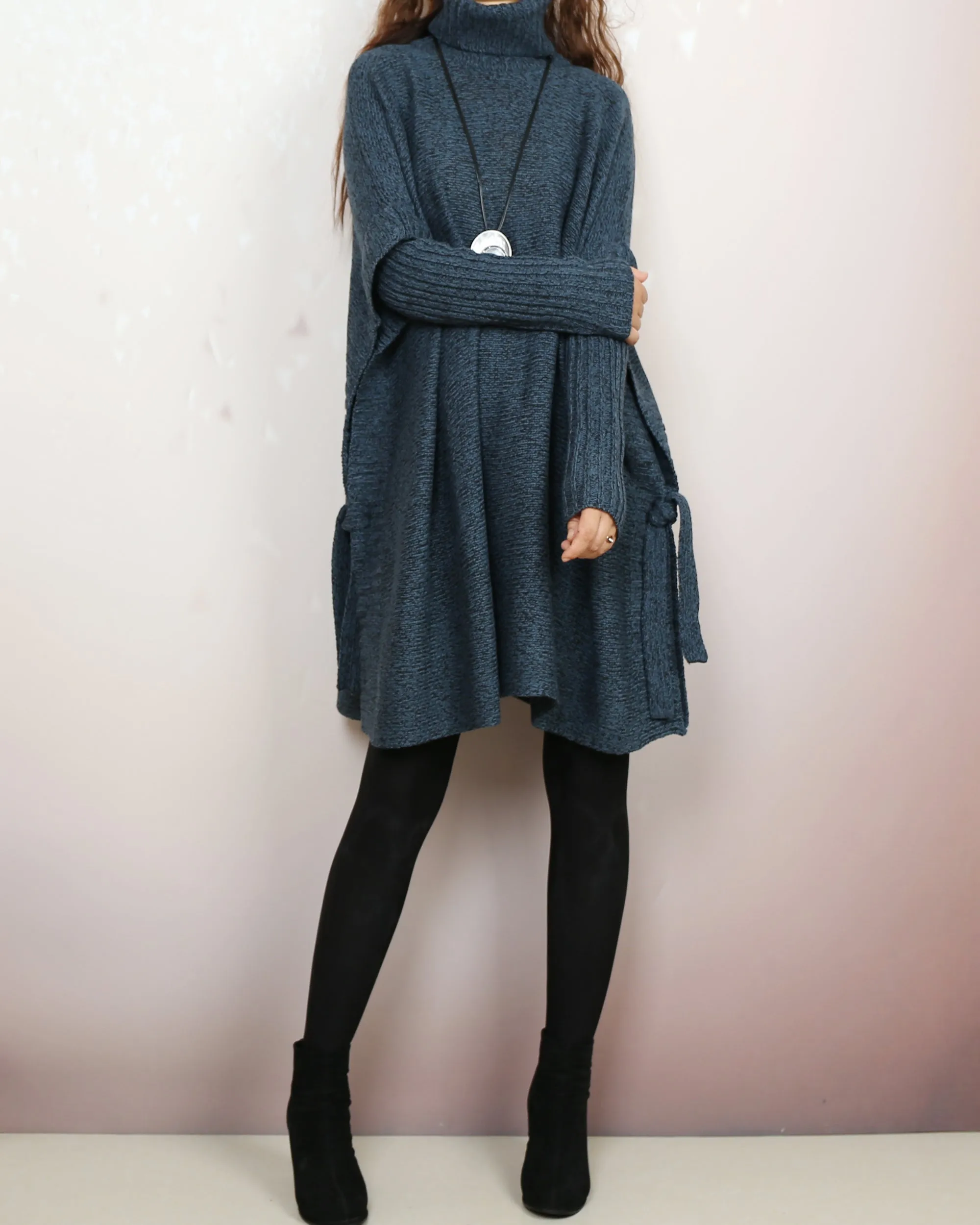 Oversized Sweater, sweater tunic dress, jumper tunic, pullover sweaters women, turtleneck sweater, knit dress, long sweaters(Y2137)