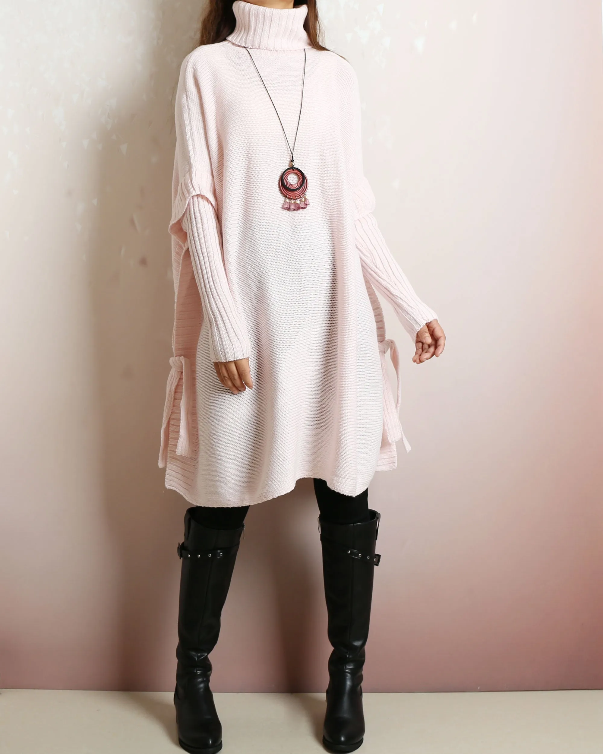 Oversized Sweater, sweater tunic dress, jumper tunic, pullover sweaters women, turtleneck sweater, knit dress, long sweaters(Y2137)