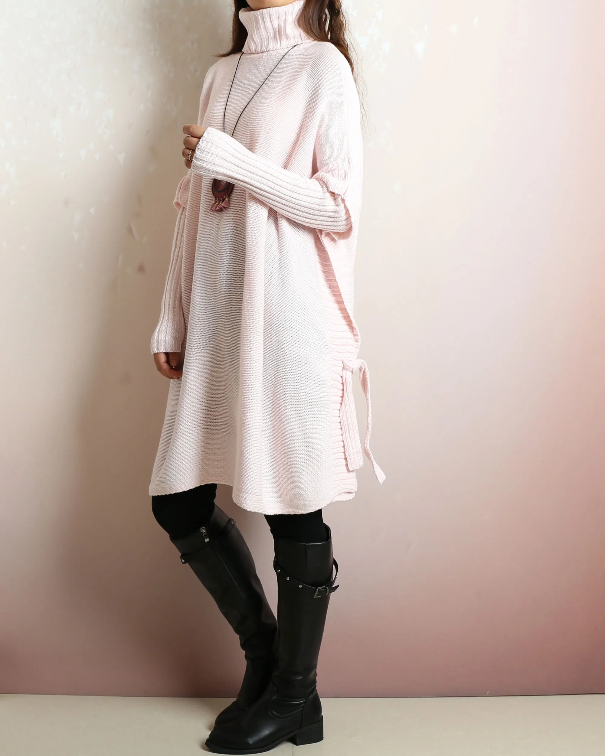 Oversized Sweater, sweater tunic dress, jumper tunic, pullover sweaters women, turtleneck sweater, knit dress, long sweaters(Y2137)