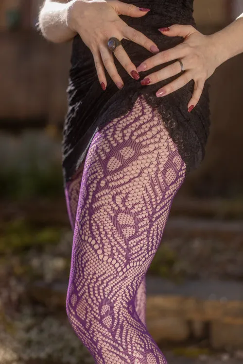 Peacock Feathers Net Tights