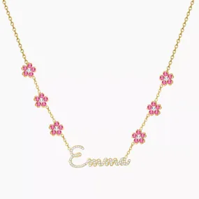 Pink Flowers Custom Necklace