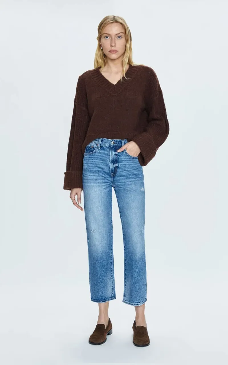 Pistola- Cassie Crop Super High Rise Straight Jean in Central Vintage