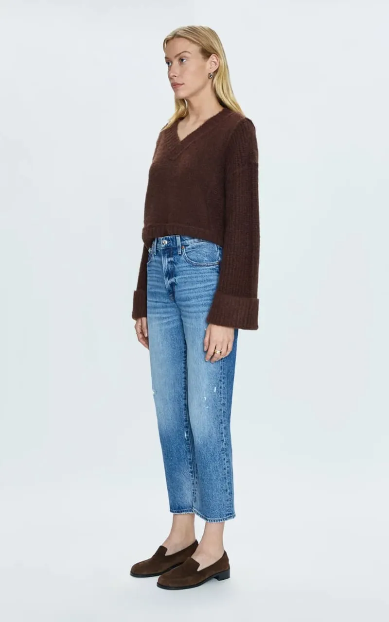 Pistola- Cassie Crop Super High Rise Straight Jean in Central Vintage