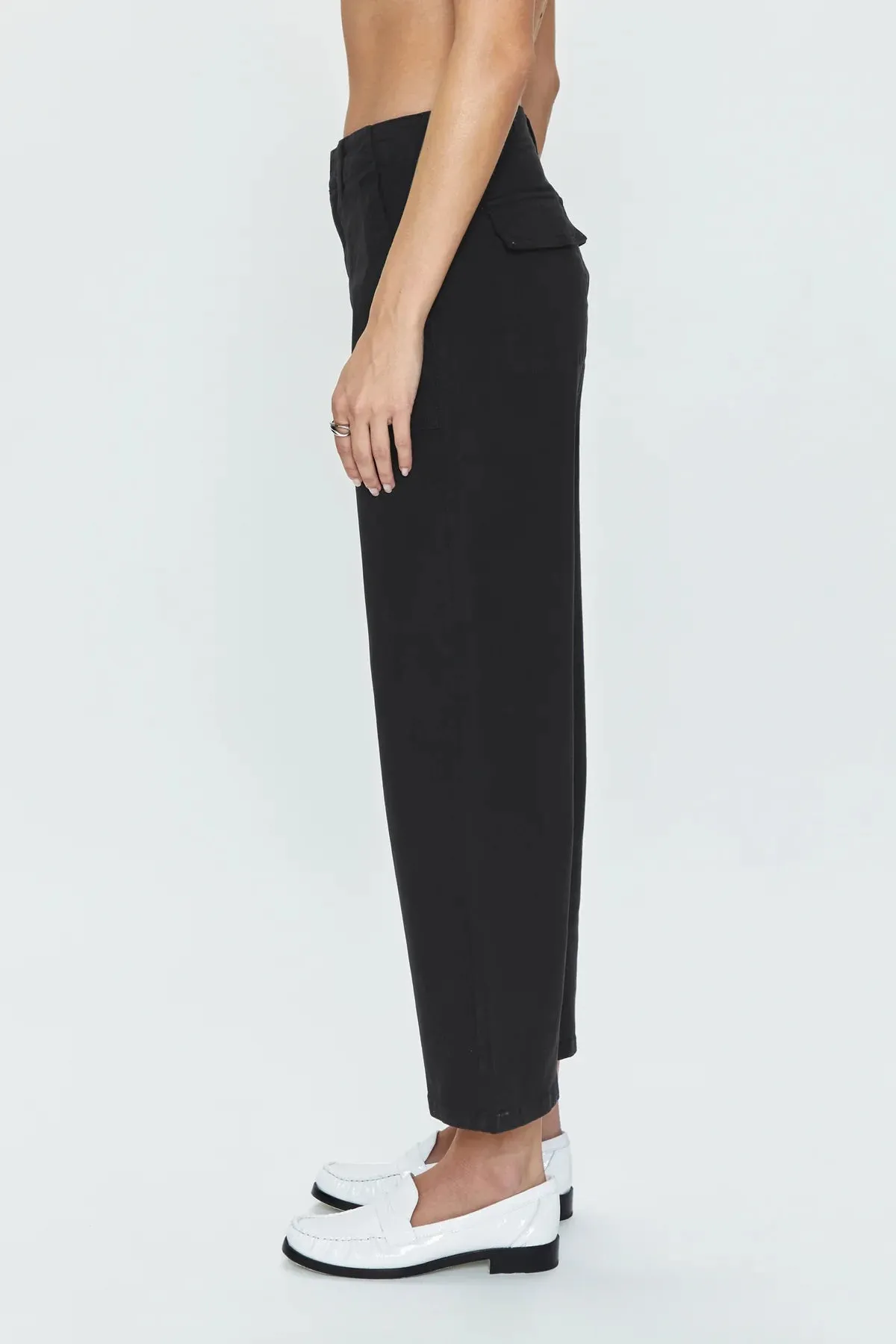 Pistola Sophia Wide Leg Utility Ankle Pants: Black