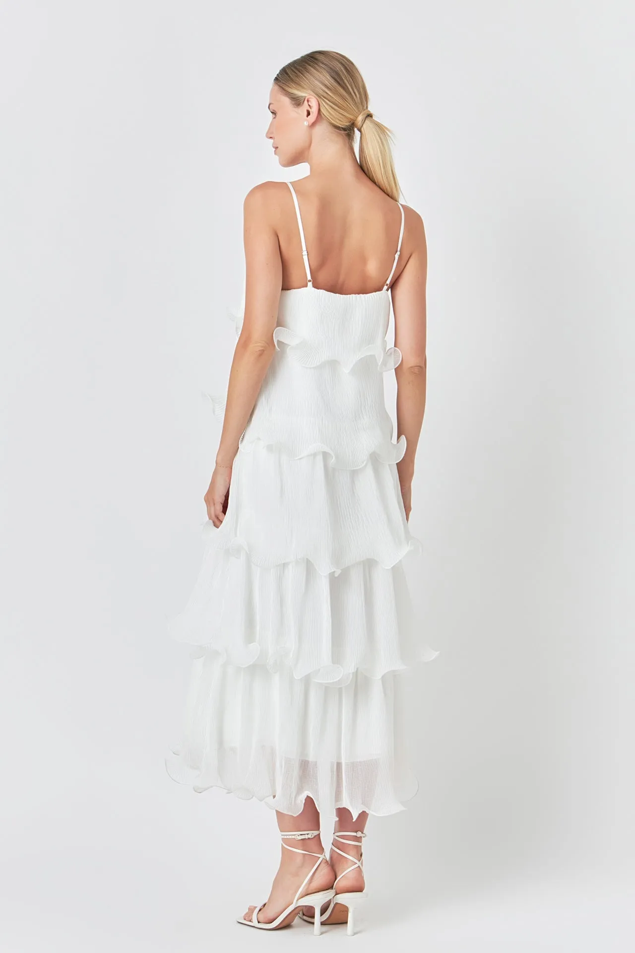 Pleated Tiered Long Dress