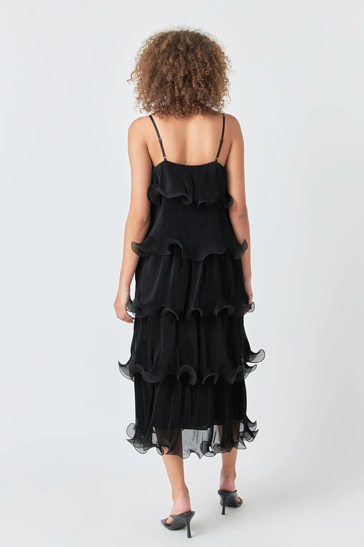 Pleated Tiered Long Dress