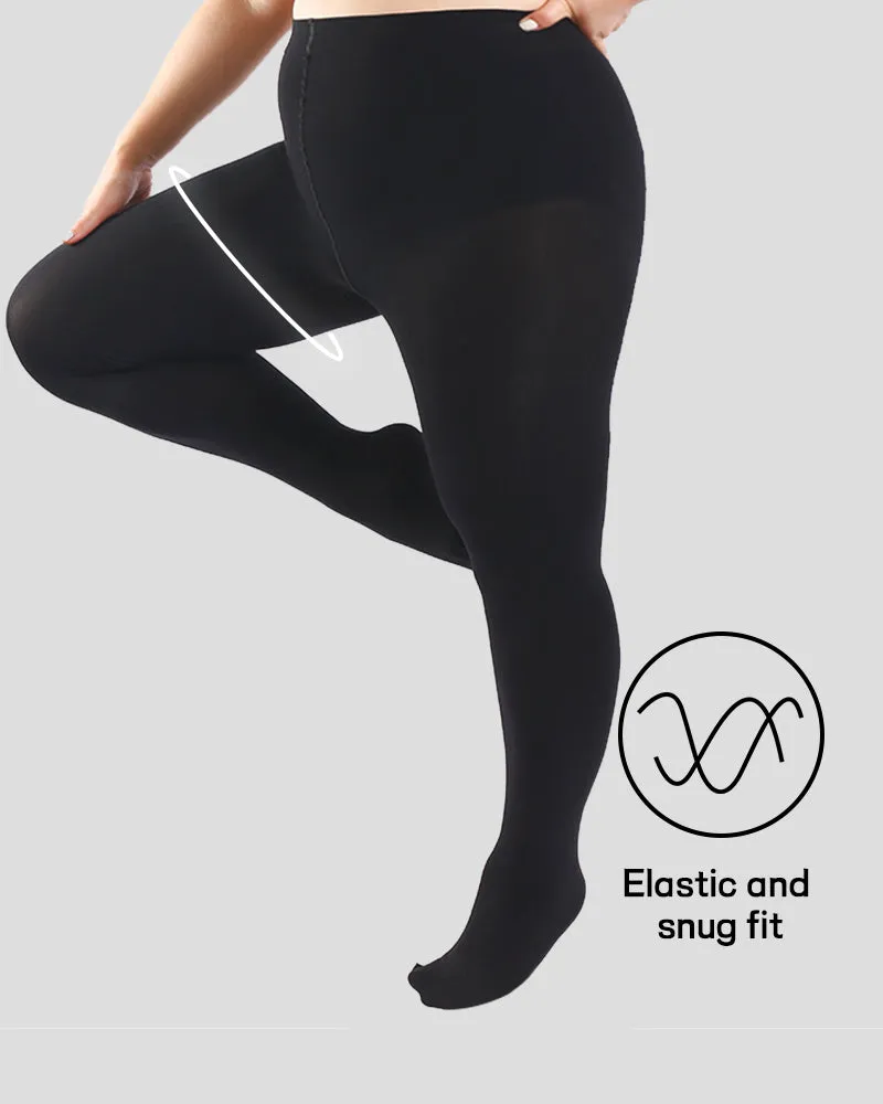 Plus Size High Waist Strechy Black Tights