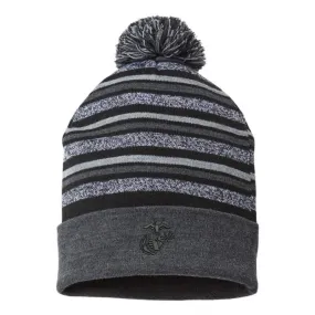 Pom Eagle Globe & Anchor Cuffed Beanie