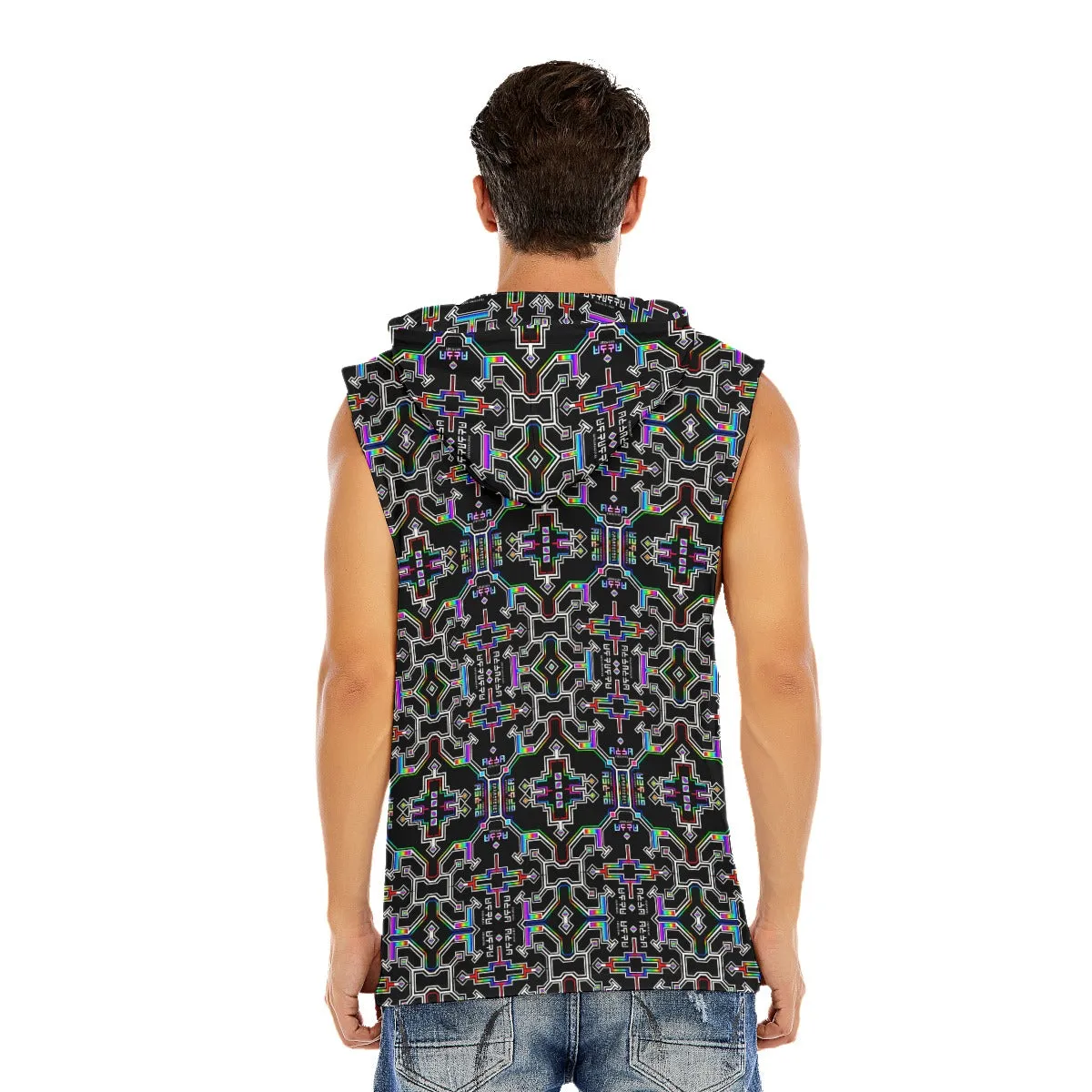 Prismatic Grid Hooded Tank Top