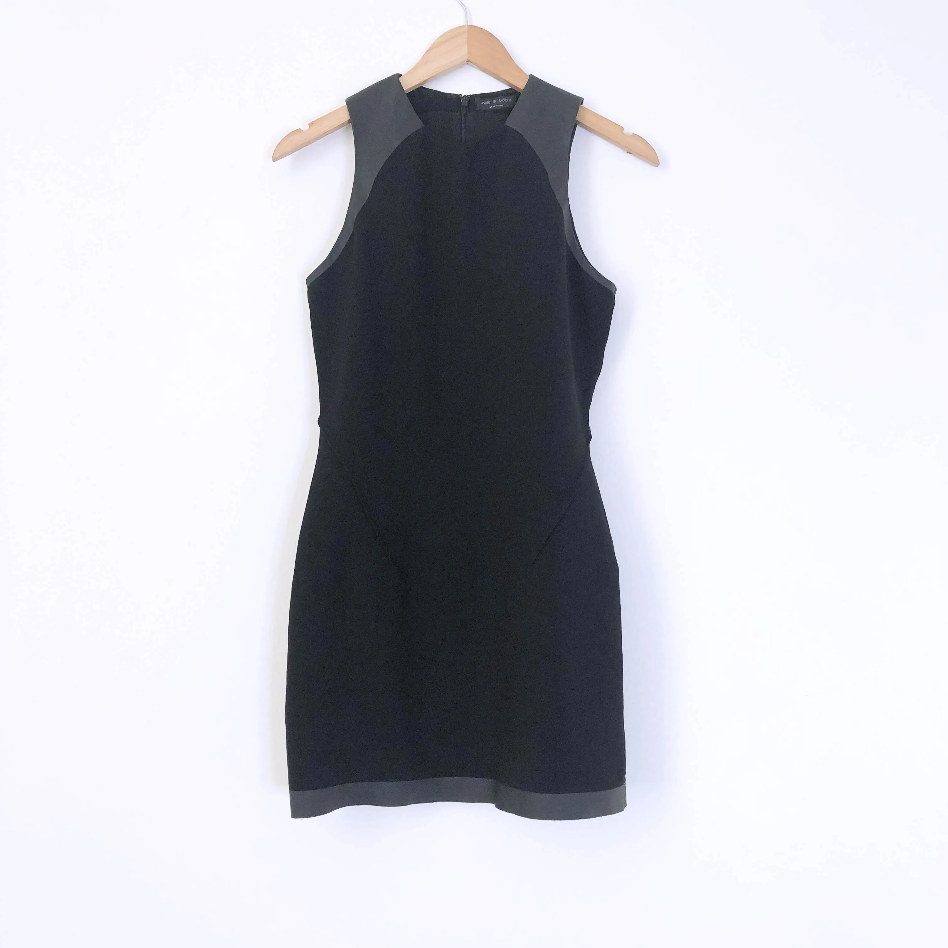 Rag & Bone New York Business Casual Faux Leather Black Dress Size Small