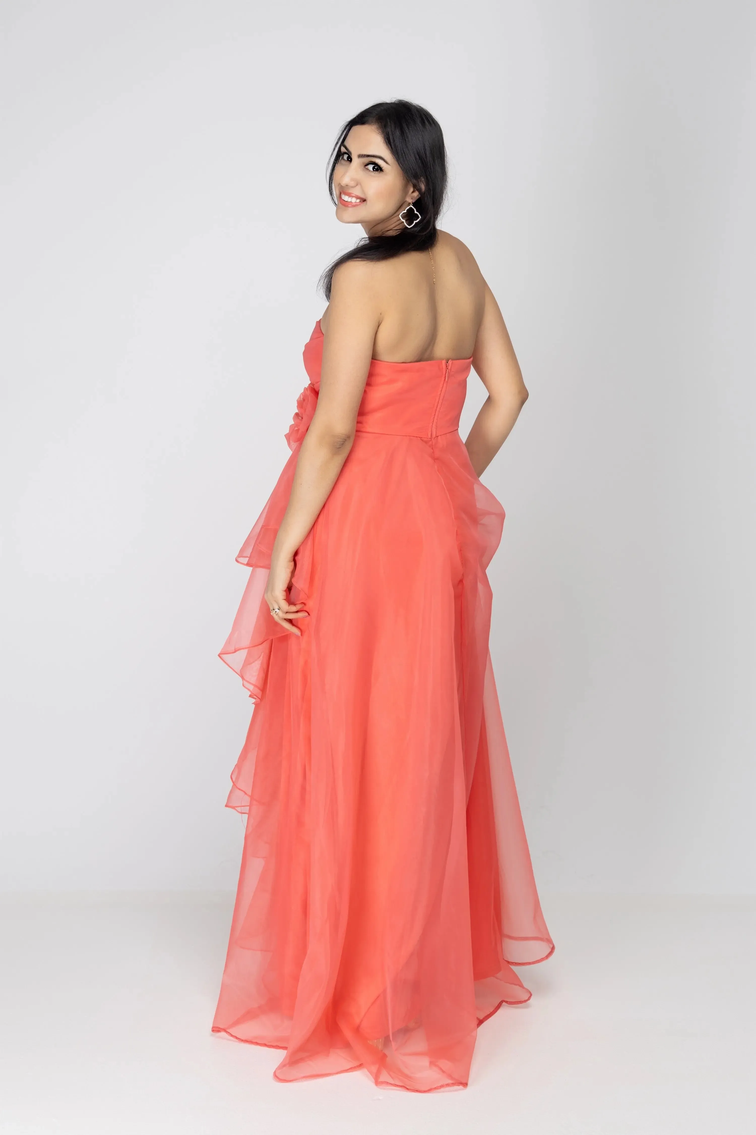 Red Carpet Ready Organza Maxi Dress