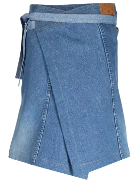 Regenerated Denim Moonogram Apron Dress