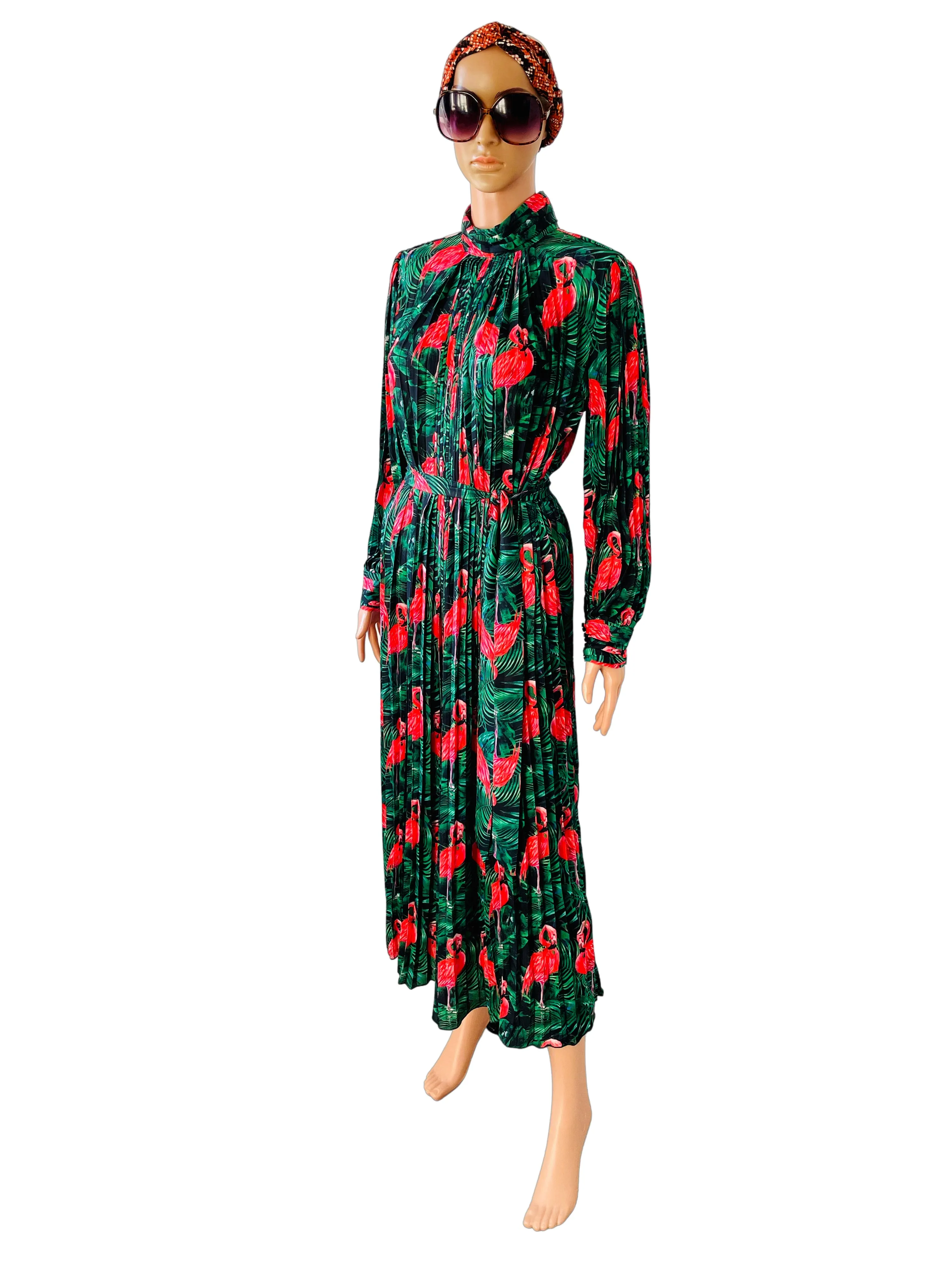 RENT Flamingo Print maxi dress