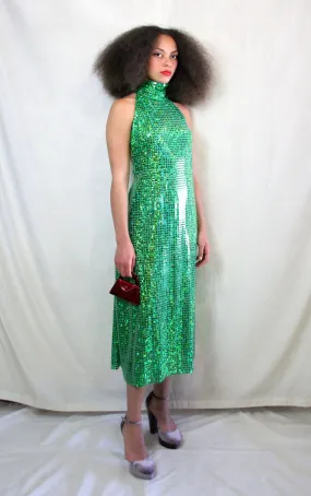 RENT Green Handmade Disco Dress