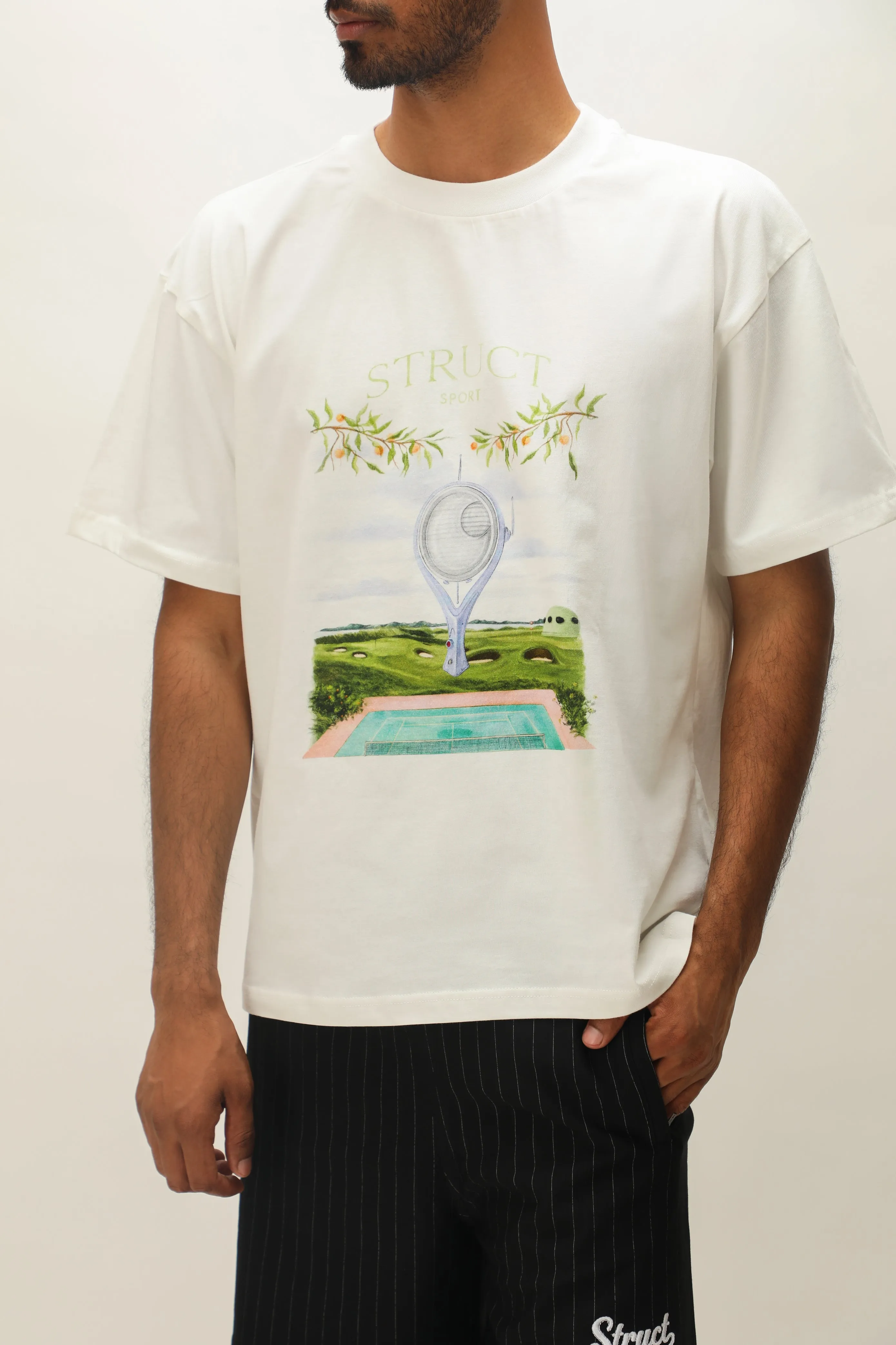 RETROFUTURISTIC TENNIS WHITES T-SHIRT