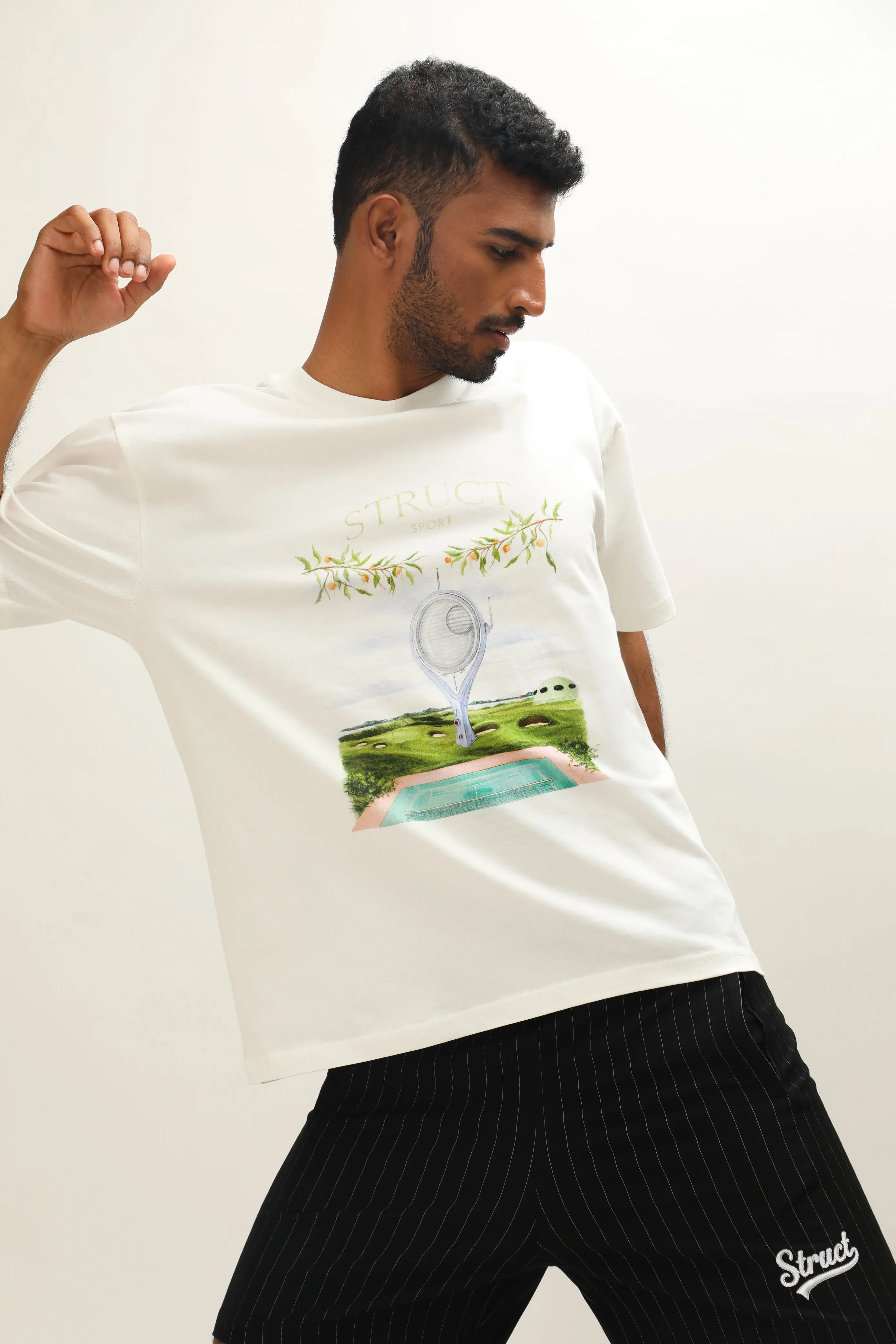 RETROFUTURISTIC TENNIS WHITES T-SHIRT