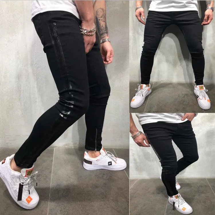 Ripped Frayed Slim Fit Denim Pants