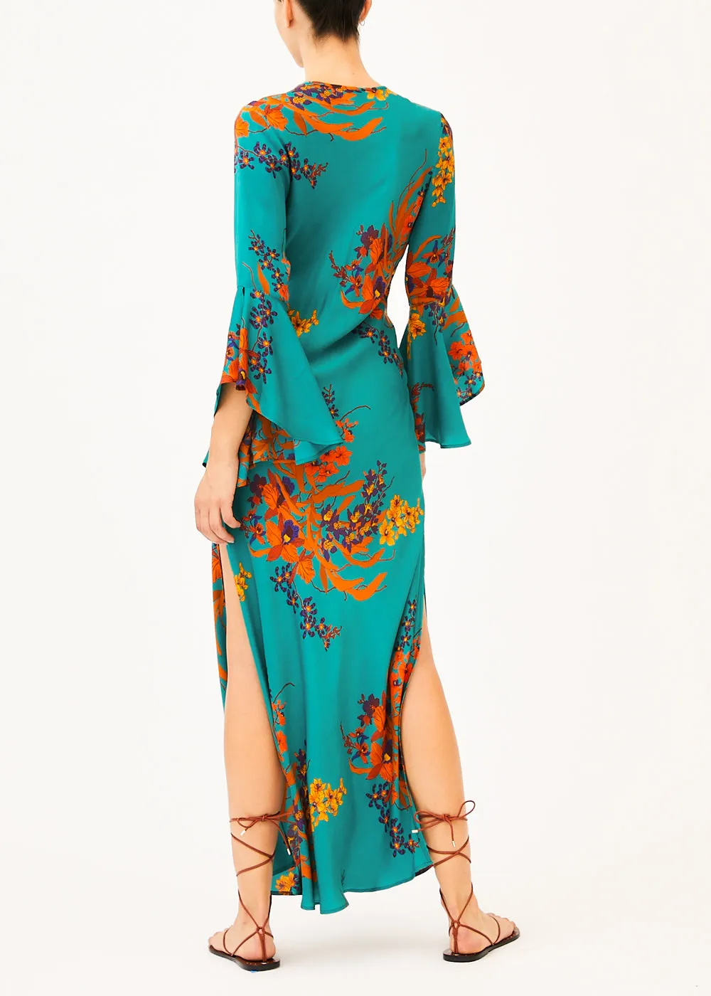 Rita Green Floral Print Maxi Dress