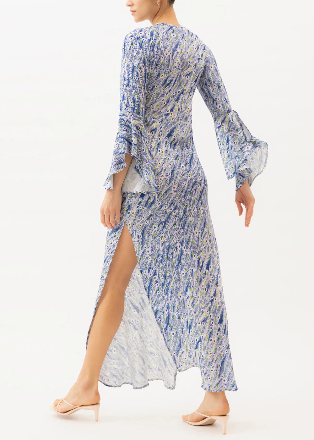 Rita Peacock Print Maxi Dress