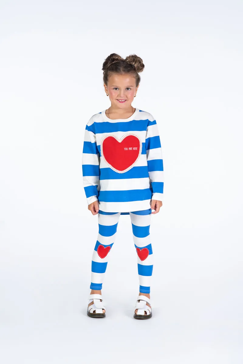 ROCK YOUR BABY - HEART TIGHTS BLUE/CREAM