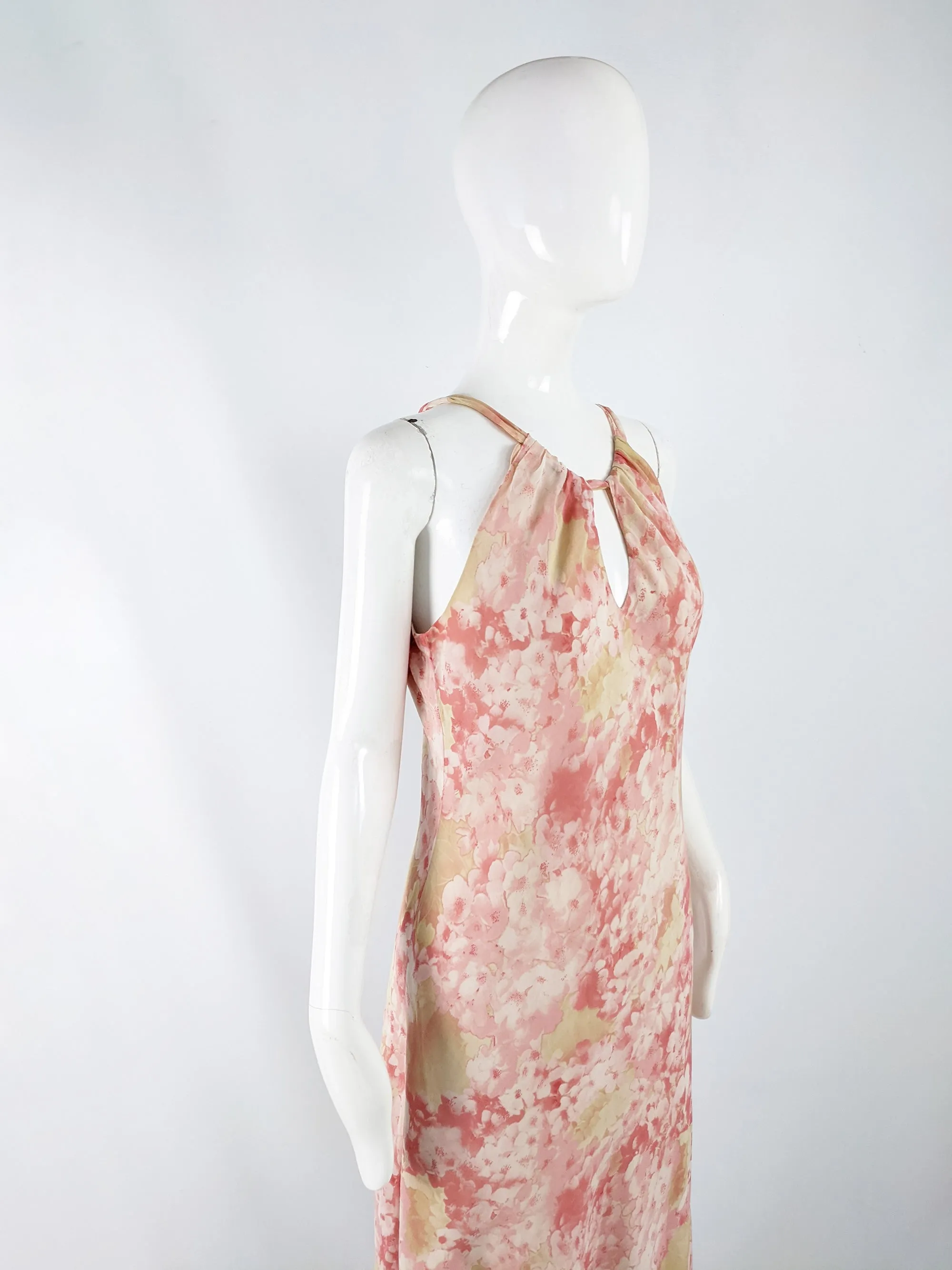 Ronit Zilkha Vintage Floral Print Silk Chiffon Dress, 1990s