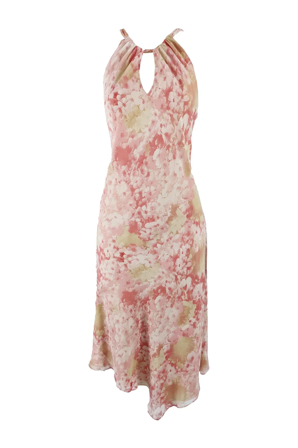 Ronit Zilkha Vintage Floral Print Silk Chiffon Dress, 1990s