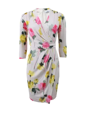 Rose Print Wrap Dress