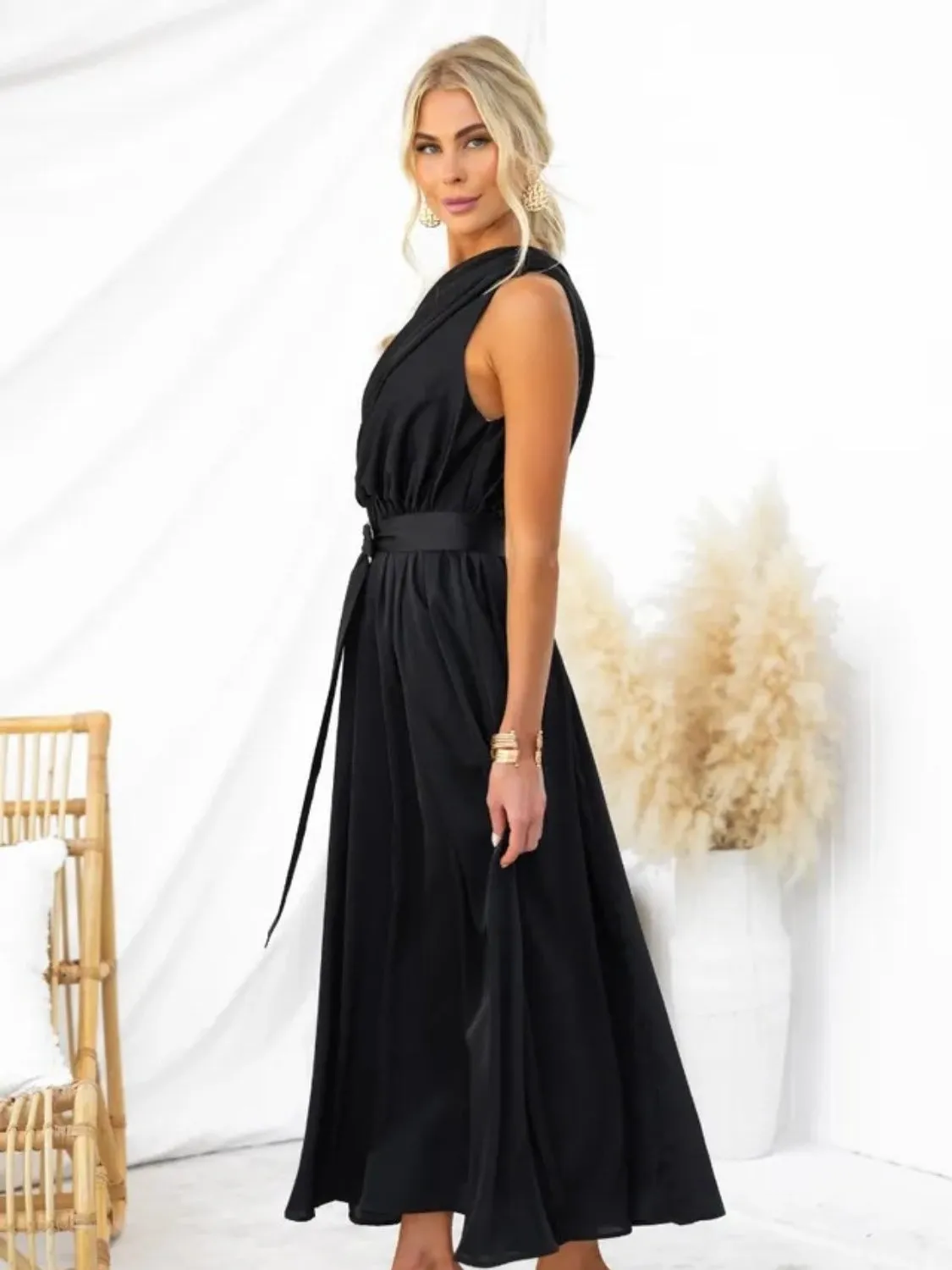 Ruched One Shoulder Resort Maxi Dress