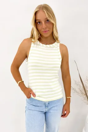 Ruth Tank Gleam White Stripe