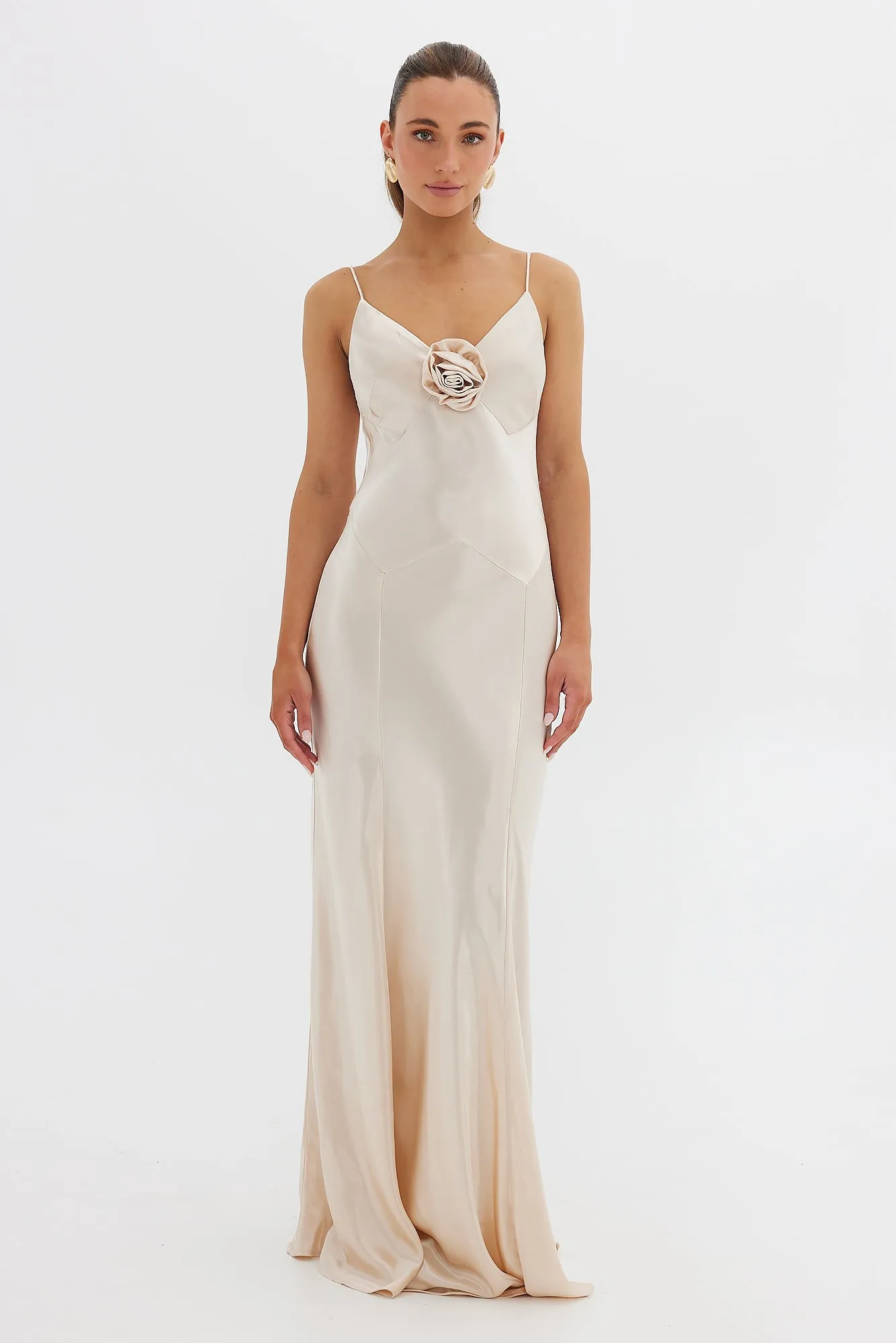 Savannah Rosette Gown - Champagne