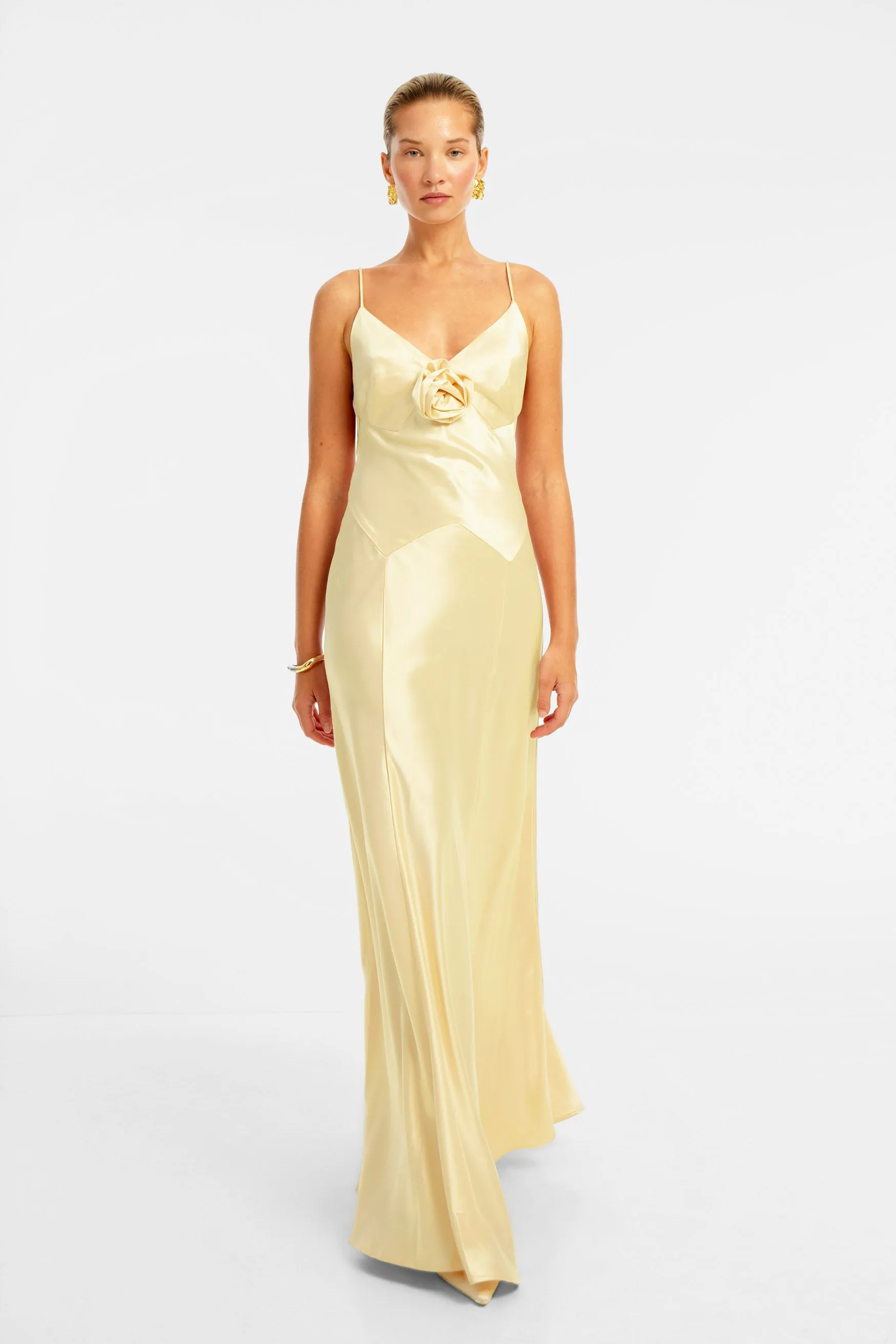 Savannah Rosette Gown - Yellow